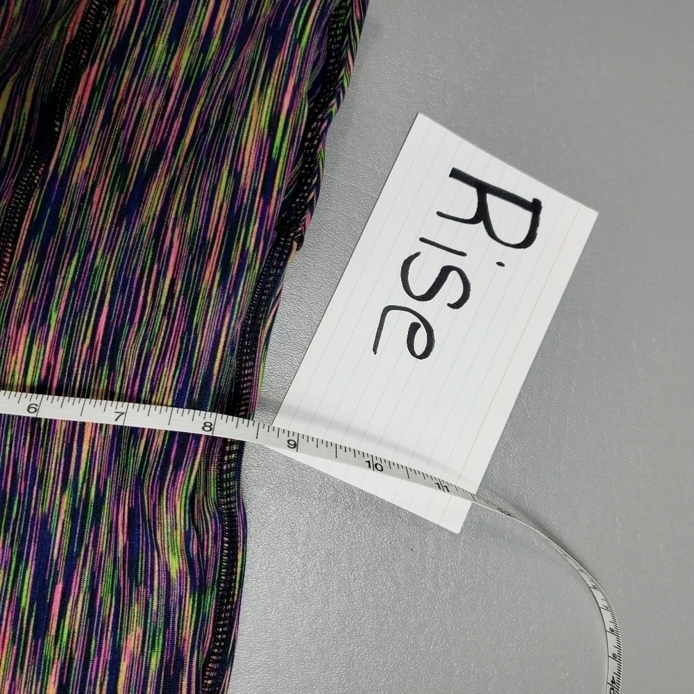 Zella colorful pinstripe cropped leggings small